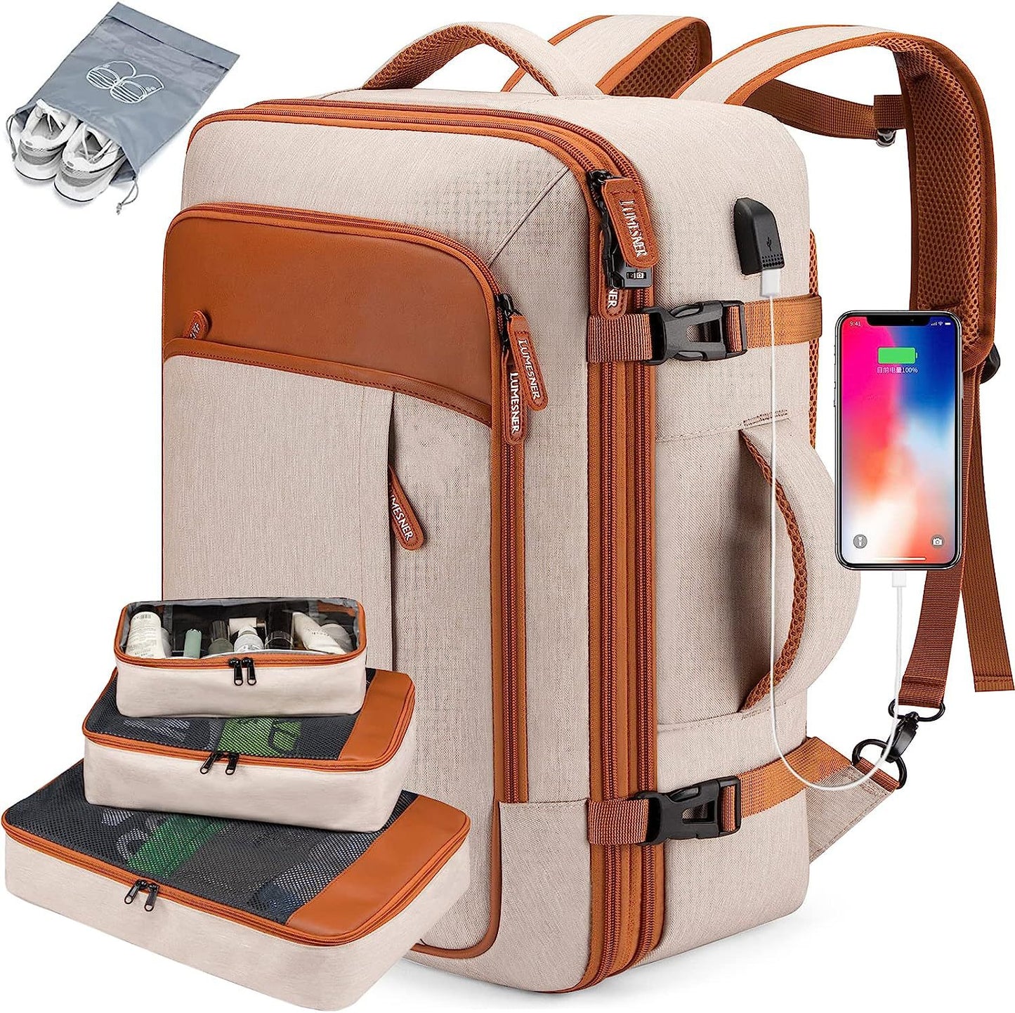 Modern All-In-One Expandable Business Travel Carry-On Backpack/Duffel