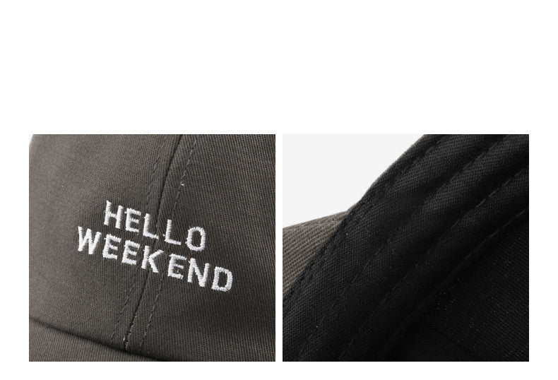 "Hello, Weekend" Korean-Style Men's Fashion Baseball Cap